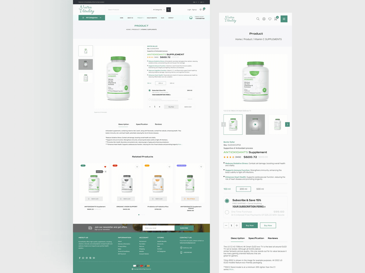 NProduct Details Page Design